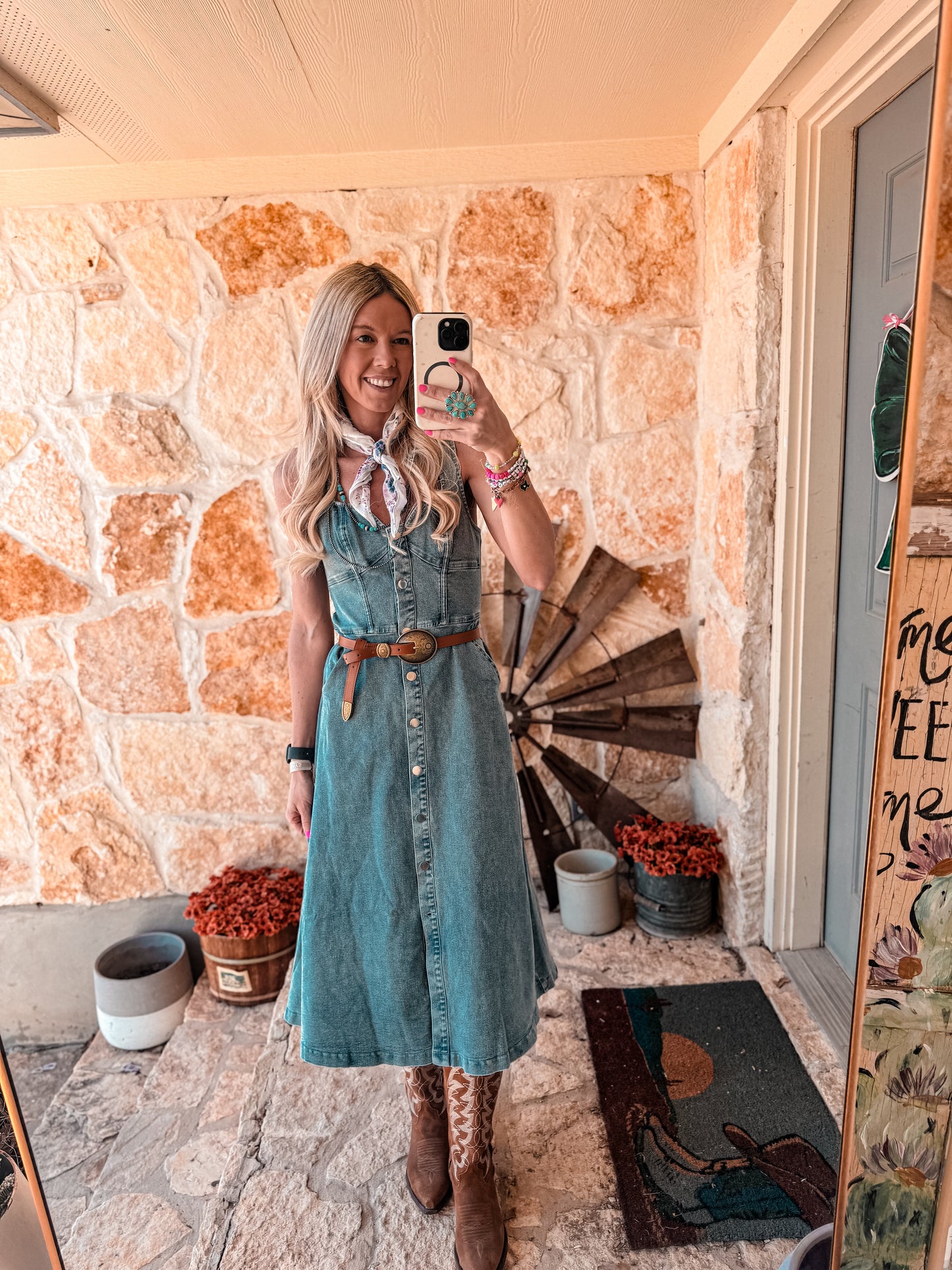 The Geneva Button Down Denim Midi Dress (Light Denim) - The Vintage Emmie