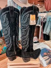 Ariat Laramie Cowboy Boot (Distressed Black Suede)