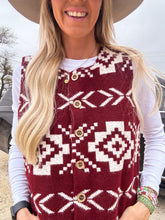 The Emory Sweater Vest (Red Aztec) - The Vintage Emmie
