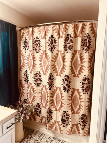 Aztec Shower Curtain (Tan)