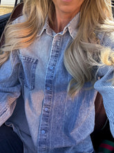 The Texola Stripe Button Down (Denim) - The Vintage Emmie
