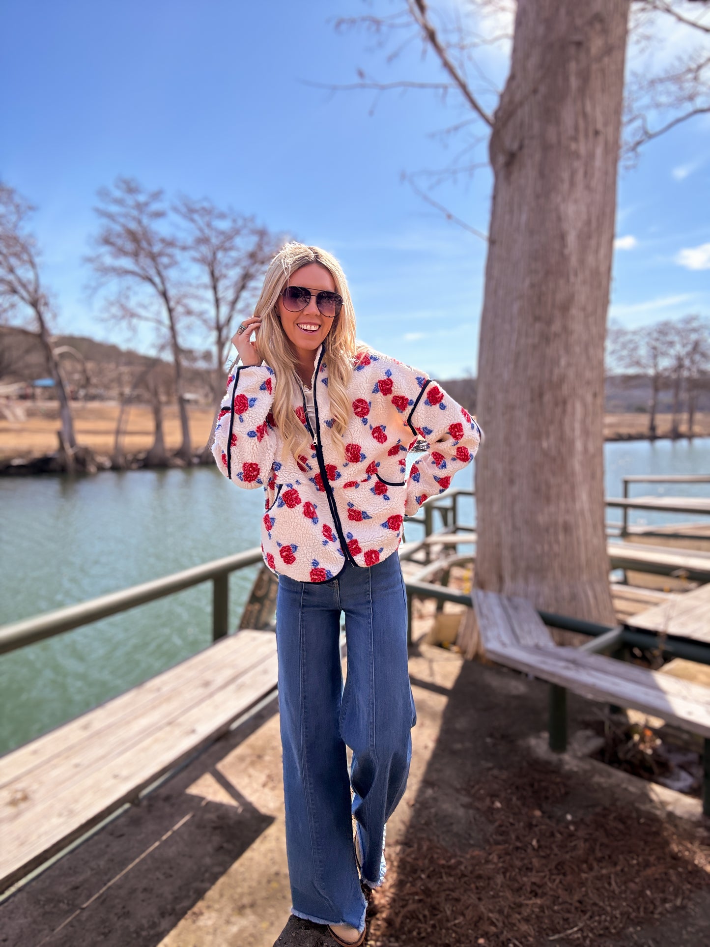 The Mackay Oversized Floral Fleece Jacket - The Vintage Emmie