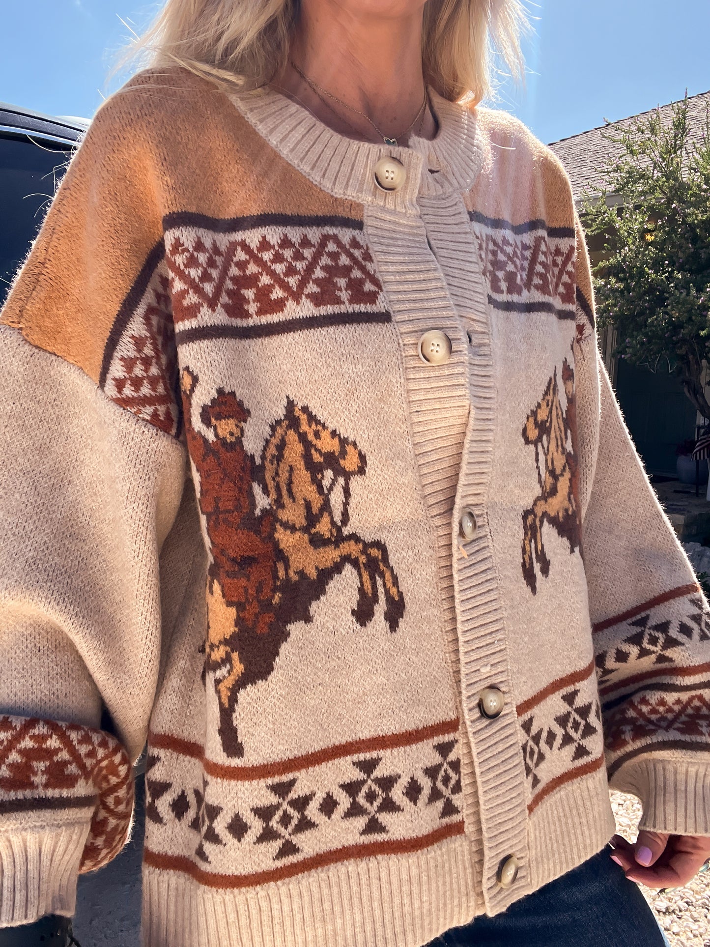 The Cheyenne Horse Cardigan