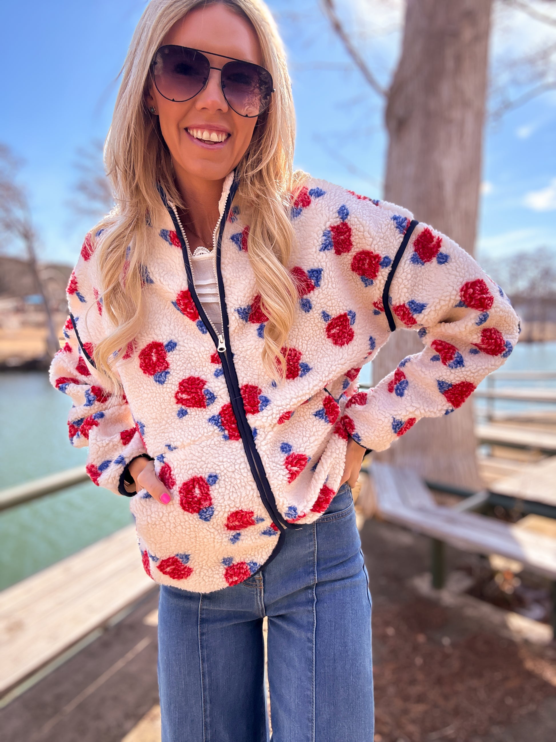 The Mackay Oversized Floral Fleece Jacket - The Vintage Emmie