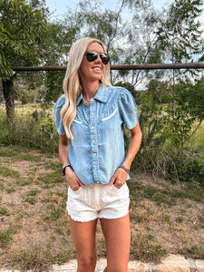The Booker Western Button Down (Blue)
