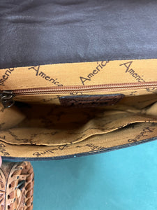 The Ole Ike Clanton Tooled Leather Handbag (Black)