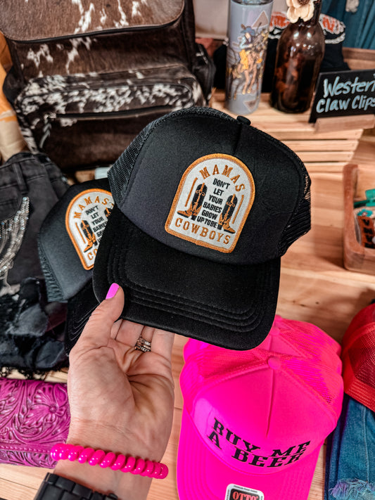 Mamas Don't Let Your Babies Trucker Hat (Black) - The Vintage Emmie