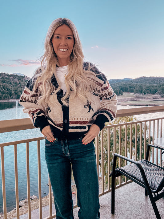 The Jacksonville Horse Sweater Jacket - The Vintage Emmie
