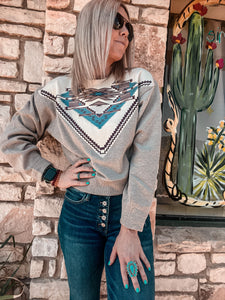 Ariat Chimayo Embroidered Sweater (Brindle)