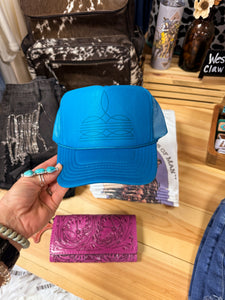 Boot Stitch Trucker Hat (Blue)