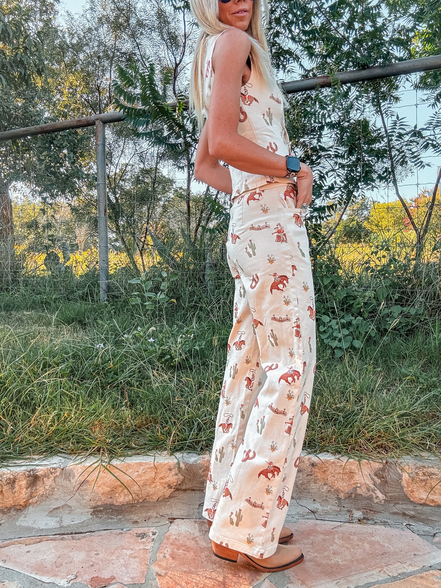 The Pipe Creek Cowgirl Pants (Cream) - The Vintage Emmie