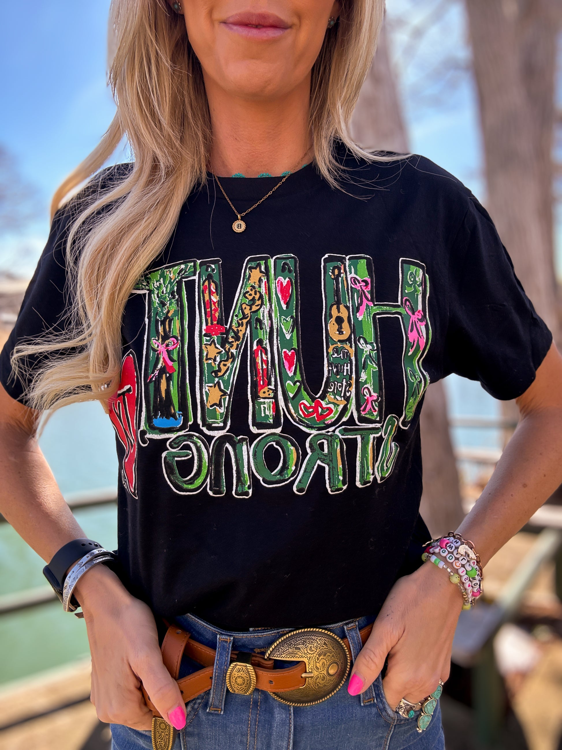 Hunt Strong Tee (New Design) on Black - The Vintage Emmie