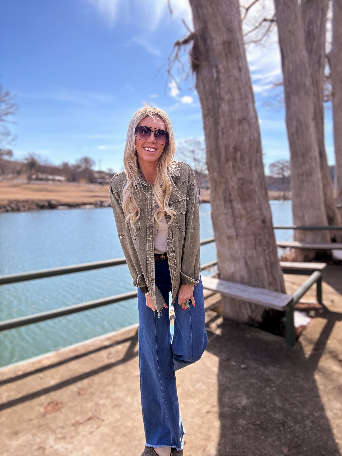 The Dewville Mineral Washed Pearl Snap Top - The Vintage Emmie