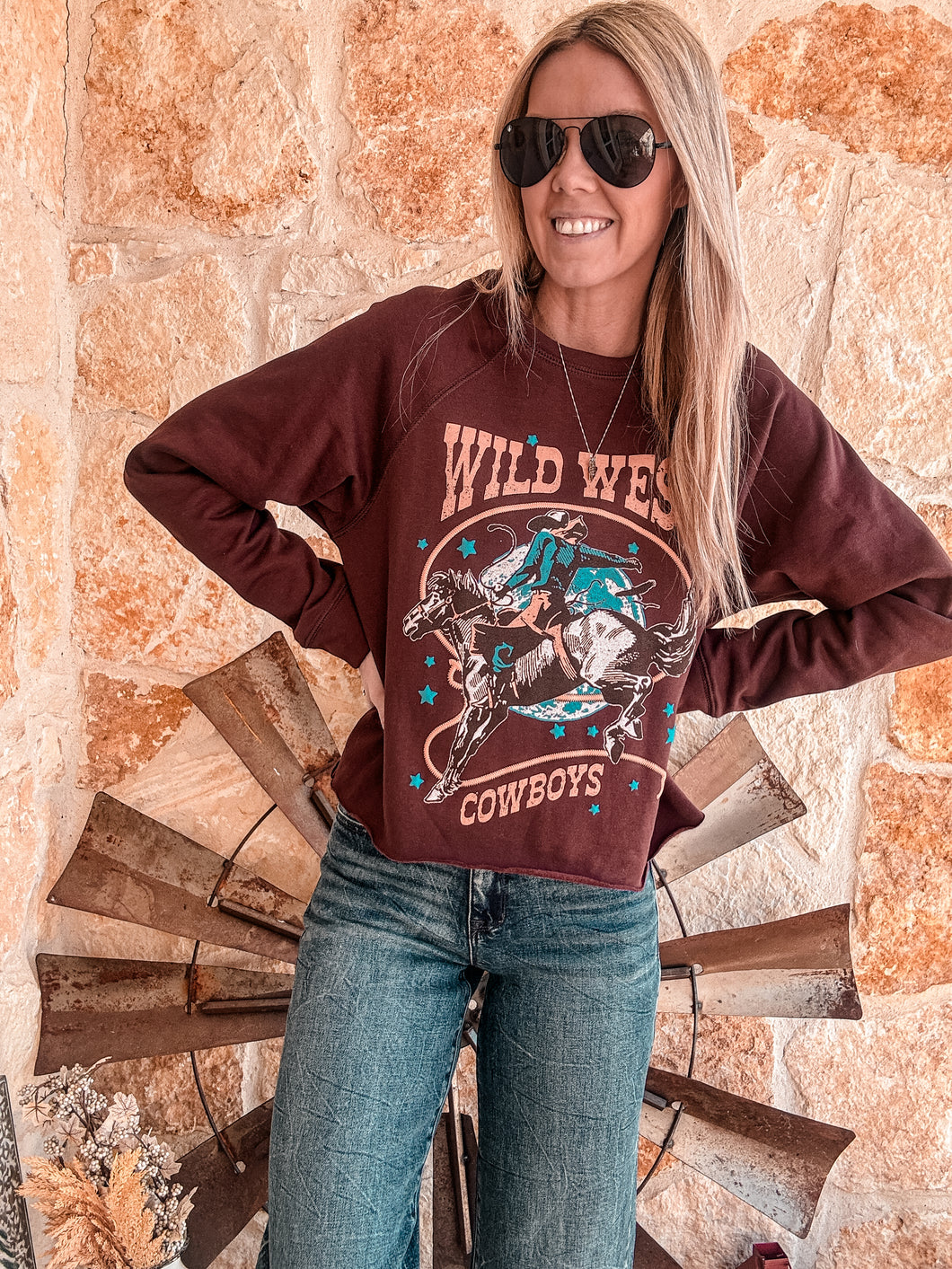 Wild West Cowboys Crop Sweater