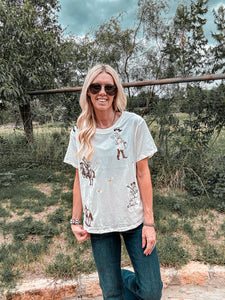 The Orla Western Embroidered Top (White)