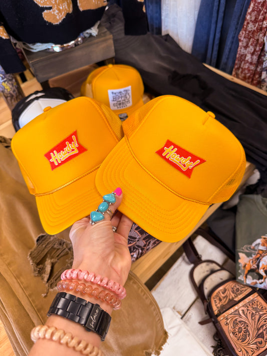 Howdy Trucker Hat (Mustard) - The Vintage Emmie