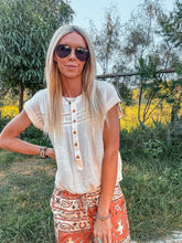 The Hackberry Woven Top (Cream) - The Vintage Emmie