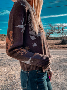 The Clyde Metallic Cowboy Sweater (Brown)