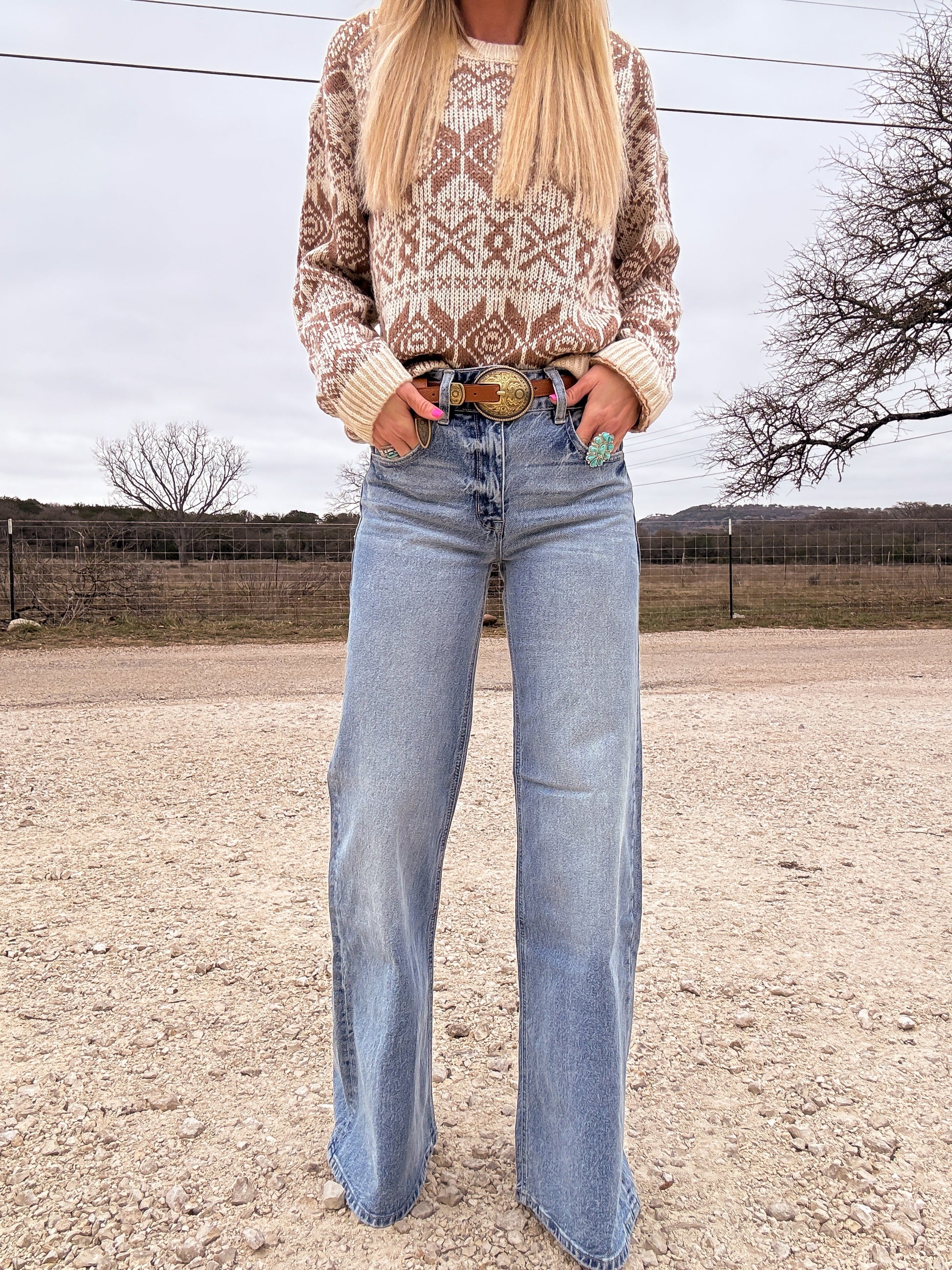 The The Tecula Wide Leg Denim Jeans (Medium Wash) - The Vintage Emmie