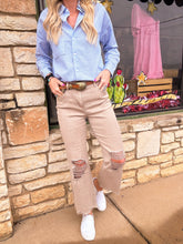 The Texline High Waisted Cropped Jeans (Acid Wash Mocha)