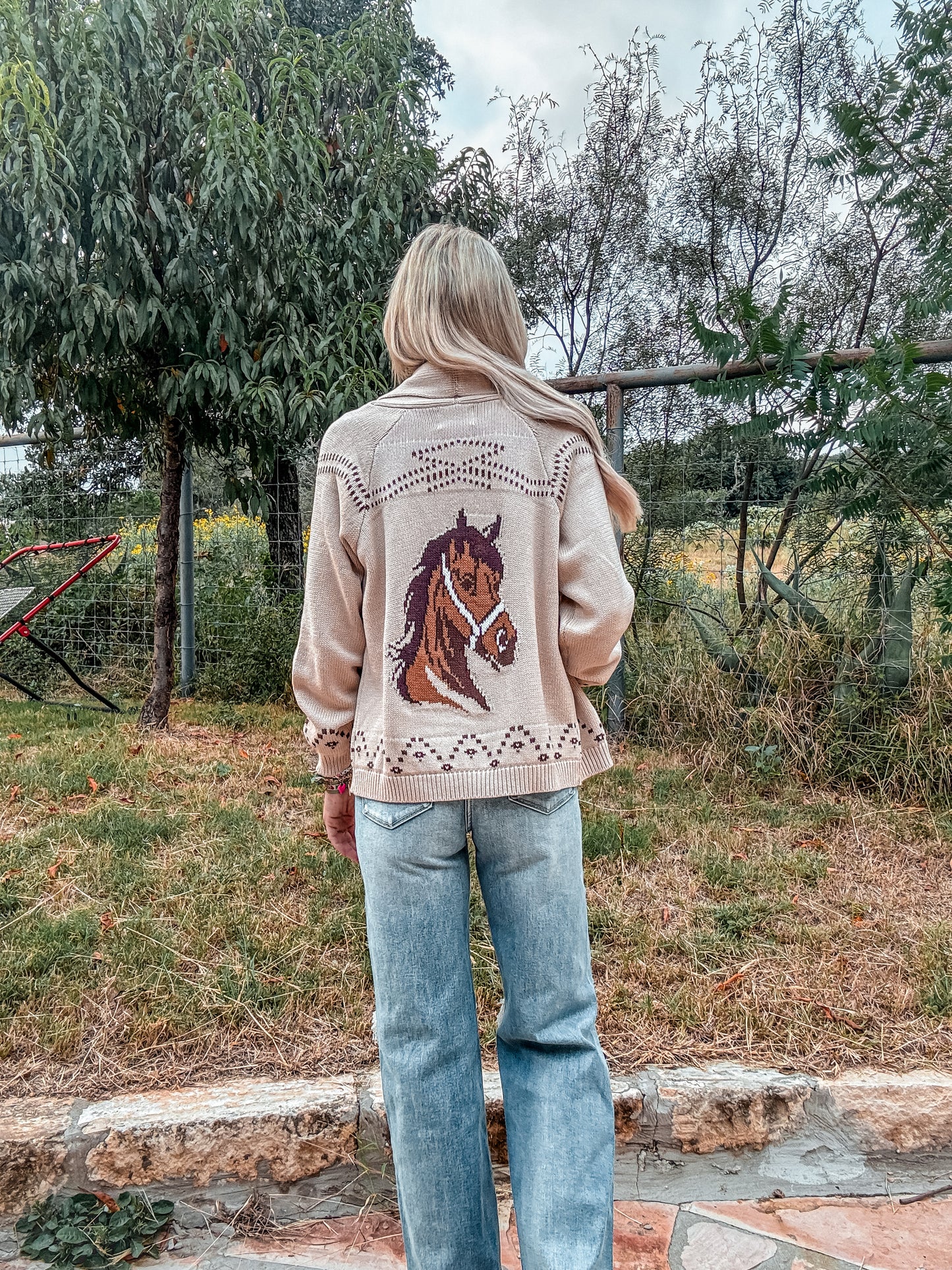 The Reagan Horse Cardigan - The Vintage Emmie
