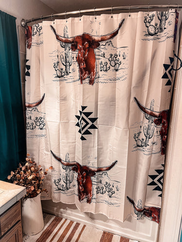 Aztec Longhorn Shower Curtain
