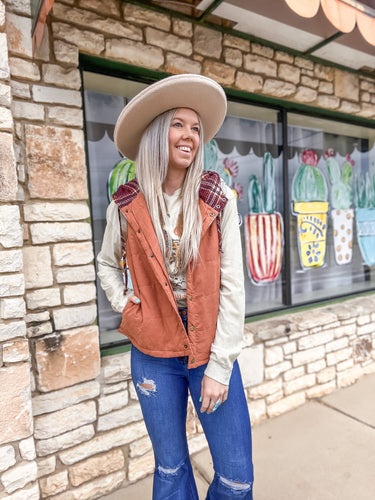The Newman Hooded Vest (Orange)