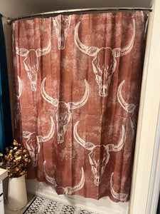Rustic Bull Skull Shower Curtain