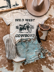 Wild West Cowboys Mineral Wash Tee (White)