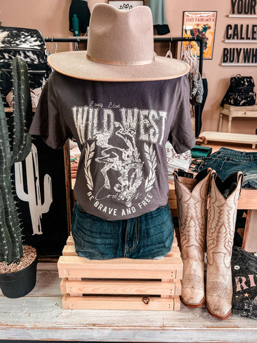 Wild West Be Brave Tee (Asphalt)