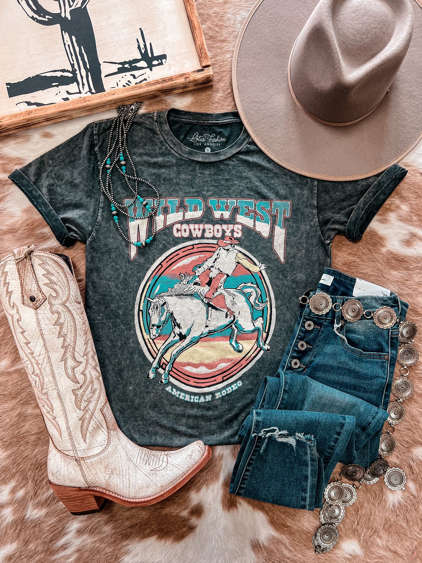 Wild West Cowboys American Rodeo (Mineral Wash Grey) - The Vintage Emmie