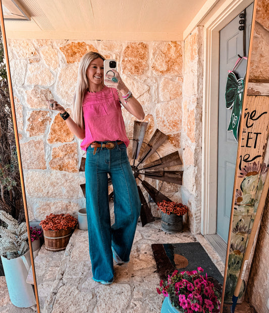 The Orla Sleeveless Lace Top (Pink) - The Vintage Emmie