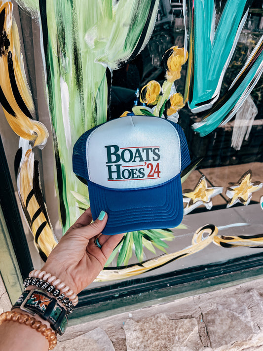 Boats & Hoes Trucker Hat - The Vintage Emmie