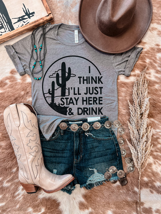 I'll Just Drink Tee (Grey) - The Vintage Emmie