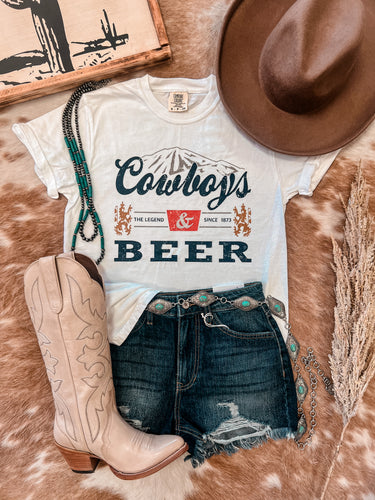 Cowboys & Beer Tee (White)