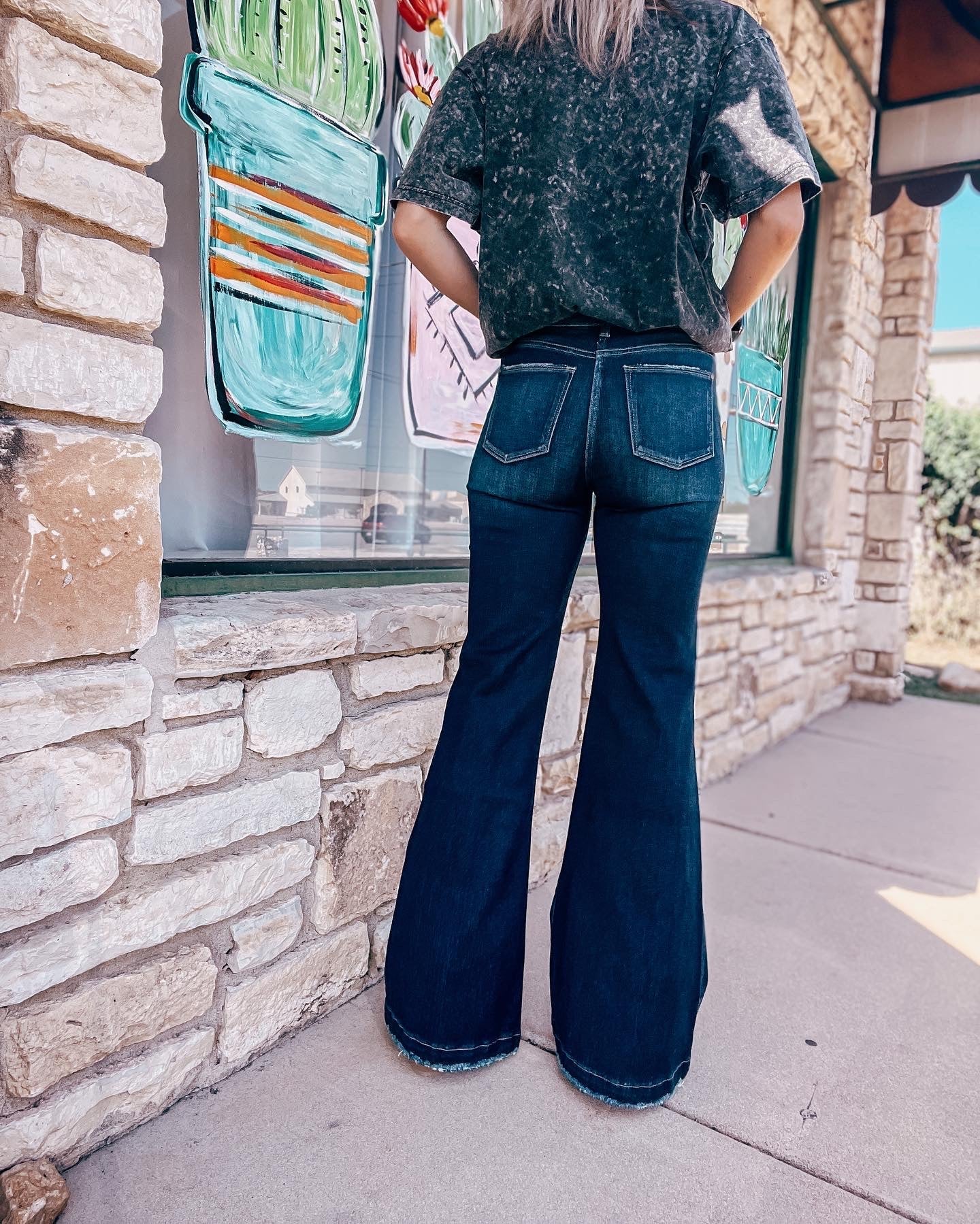 The Camden Denim Flares (Dark Wash) - The Vintage Emmie