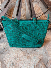 The Ole Kate Tooled Leather Handbag (Turquoise)