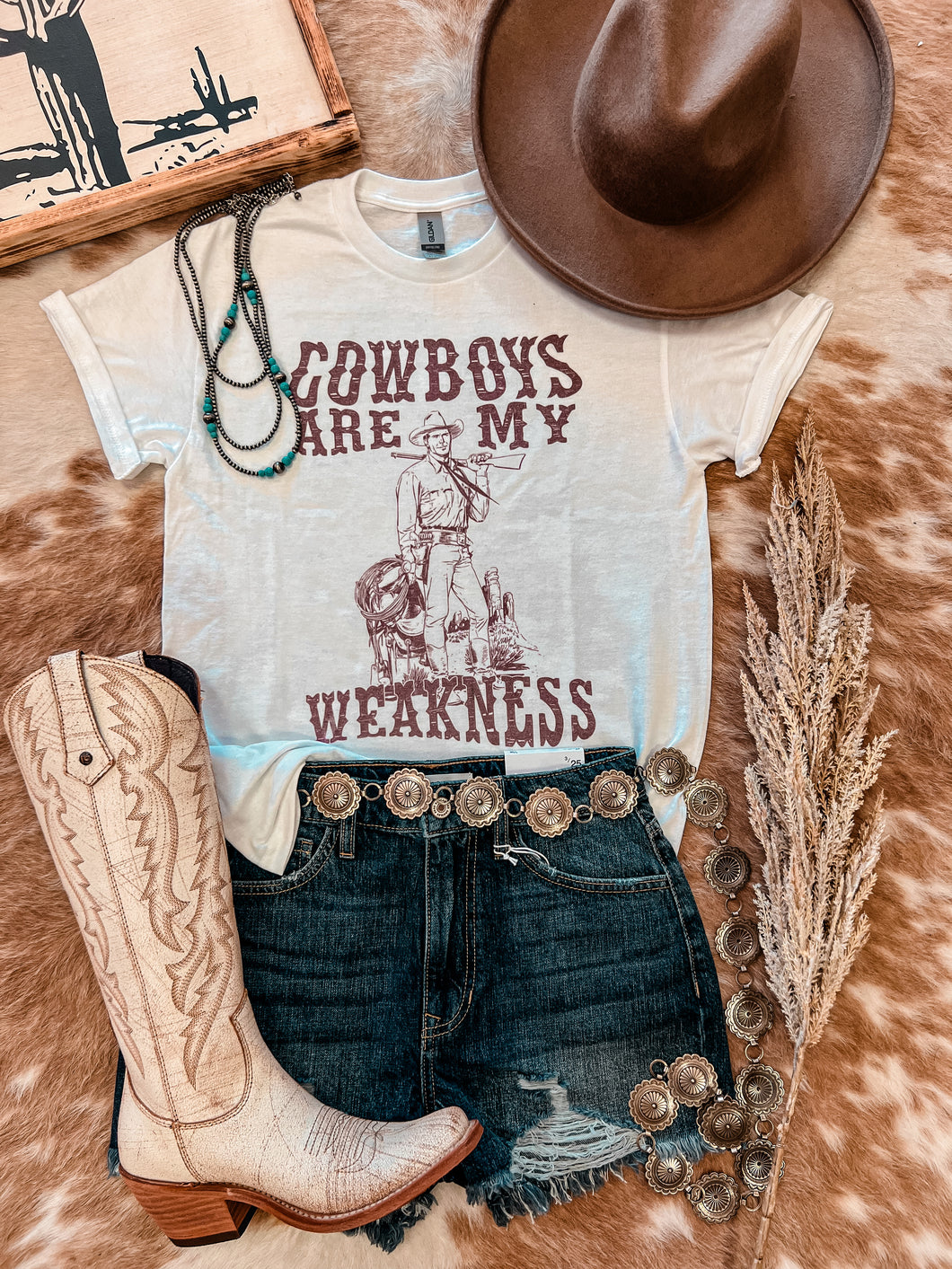 Cowboys Are My Weakness Tee (White)