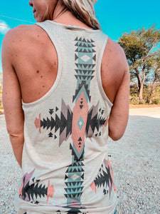 The Arcadia Aztec Tank Top (Taupe)
