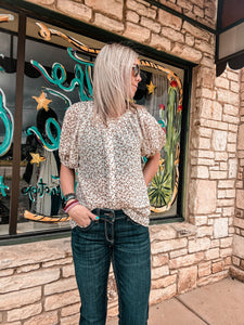 The Rayland Floral Button Up Top