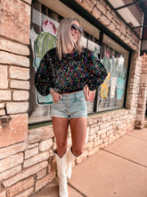 The Saltillo Sequin Top (Black Multi)