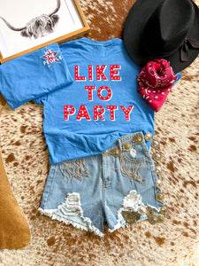 Like To Party Tee (Blue)