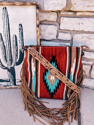 The Outlaw Bill Saddle Blanket Purse (Red)