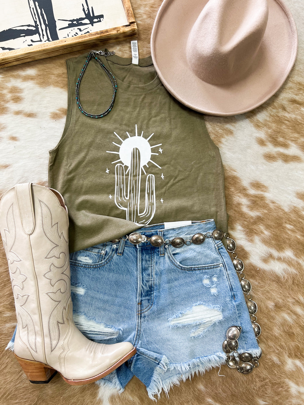 Desert Cactus Tank (Olive)