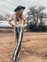 The Joliet Stripe Bell Bottom Jeans (Blue) - The Vintage Emmie