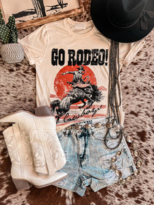 Go Rodeo Cowboy Tee (Cream)