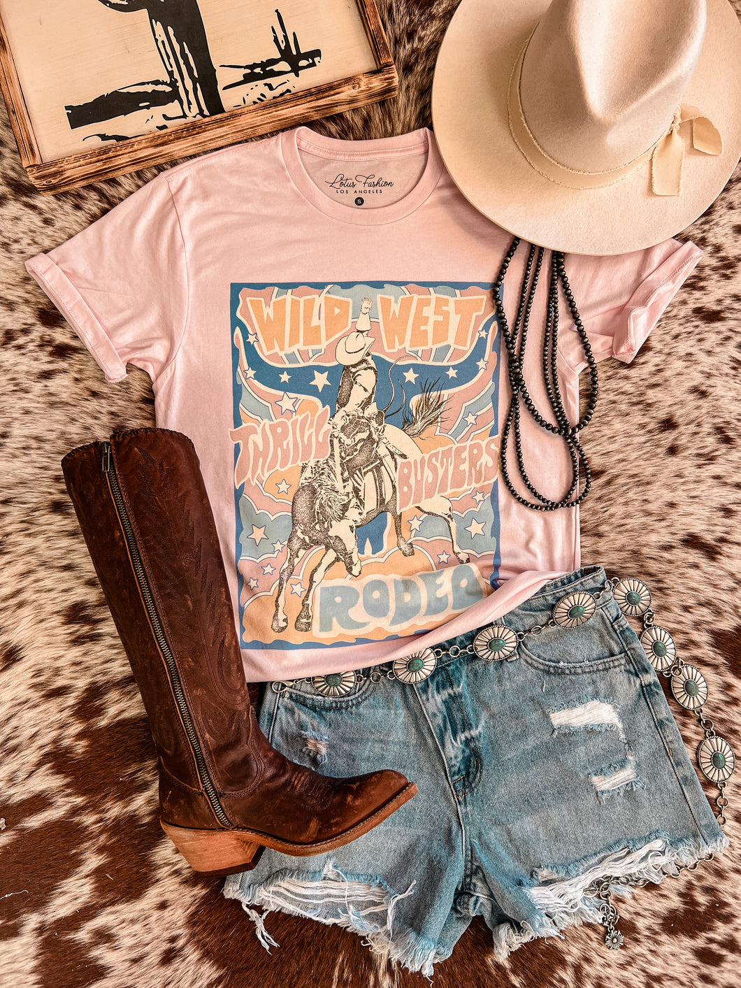 Wild West Thrill Busters Tee (Pink)