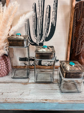 J Alexander Rustic Silver Top Glass Containers