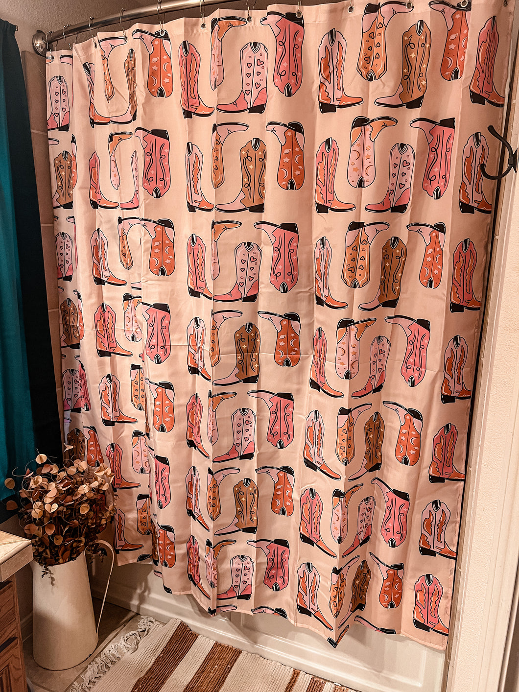 Double Cowboy Boot Shower Curtain