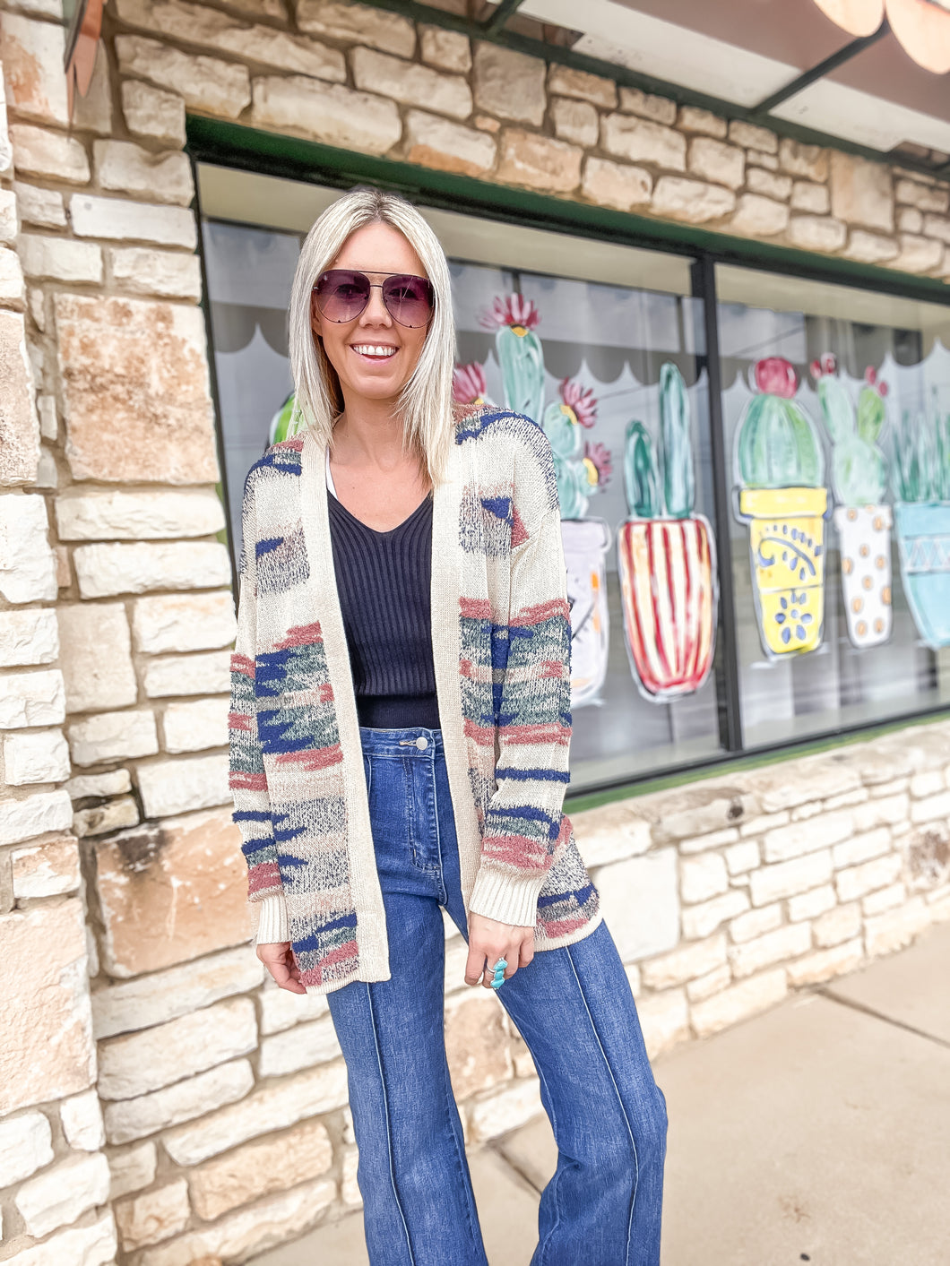 The Truby Aztec Cardigan (Blue)